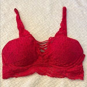 PINK Lace Red Bralette Sexy